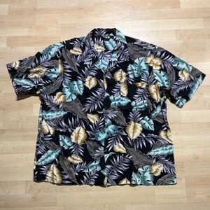 Tropical Leaf Print Men's Casual Shirt